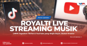 article Ilustrasi live streaming musik di platform digital dengan ikon TikTok dan YouTube