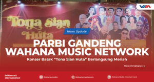 article Konser Batak Tona Sian Huta oleh PARBI dan Wahana Music Network yang berlangsung meriah dengan penampilan artis-artis Batak pada 13 Februari.