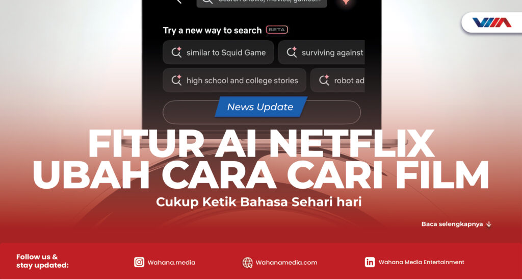 Ilustrasi fitur pencarian pintar berbasis AI di aplikasi Netflix