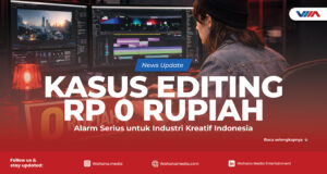 article Ilustrasi editor video bekerja di depan komputer dengan timeline editing sebagai simbol nilai kerja kreatif