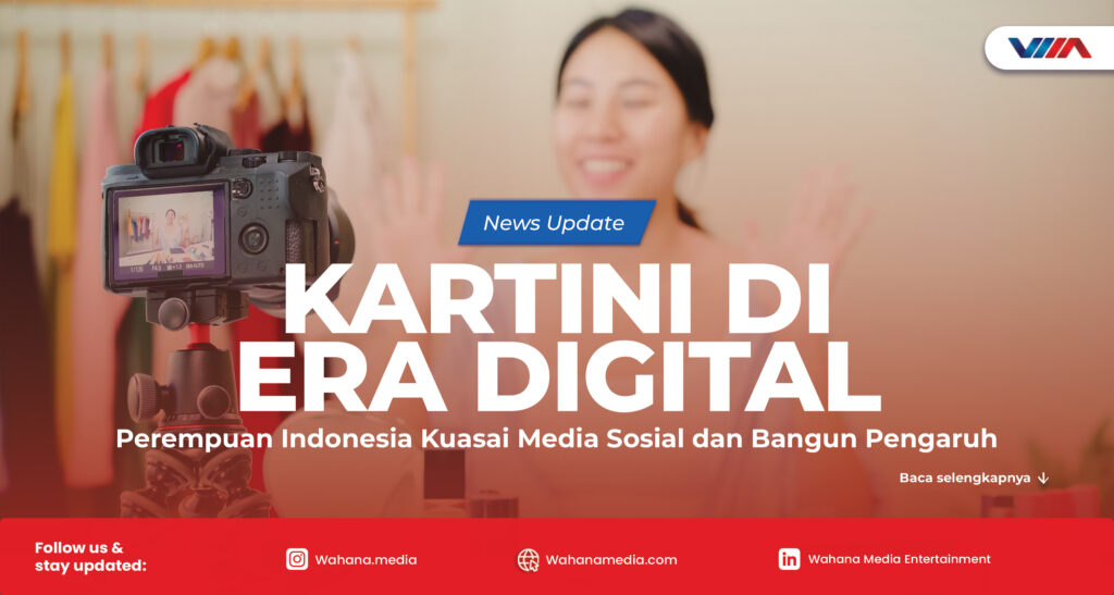 Ilustrasi perempuan Indonesia menggunakan media sosial sebagai bentuk semangat Kartini di era digital