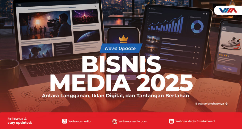 Ilustrasi industri media digital dengan berbagai model bisnis seperti subscription dan iklan digital