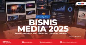Ilustrasi industri media digital dengan berbagai model bisnis seperti subscription dan iklan digital