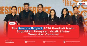 article Suasana festival musik The Sounds Project 2026 dengan ribuan penonton menikmati penampilan musisi di panggung utama yang menghadirkan berbagai genre musik dan lintas generasi.