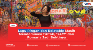 article Romaria membawakan lagu "24/7", single pop ringan bertema kerinduan yang viral di TikTok dan telah digunakan dalam lebih dari 2 juta video kreator.