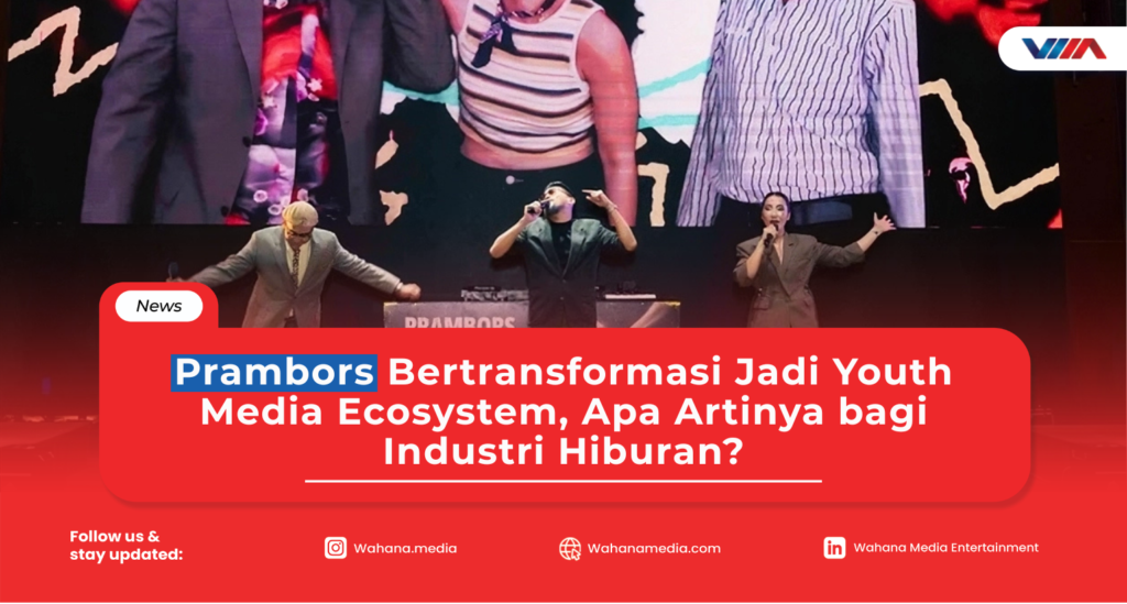 Suasana acara peluncuran transformasi Prambors sebagai Youth Media and Entertainment Ecosystem yang menghadirkan penyiar, komunitas, dan pelaku industri kreatif.