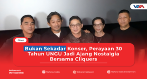 article UNGU tampil di atas panggung dalam perayaan 30 tahun perjalanan karier mereka yang menjadi momen nostalgia bersama para penggemar atau Cliquers.